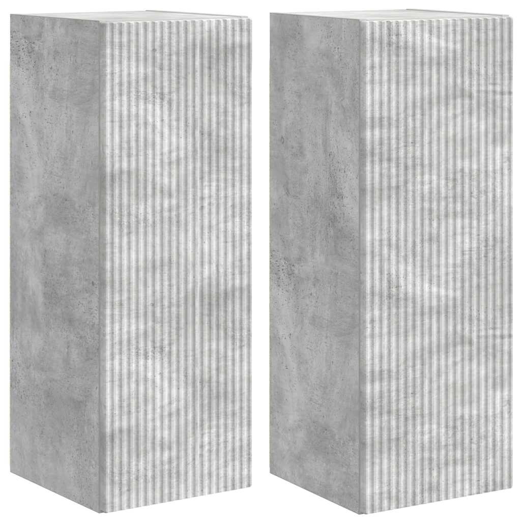 TV-Wandschrank 2 stk. Beton Holzwerkstoff