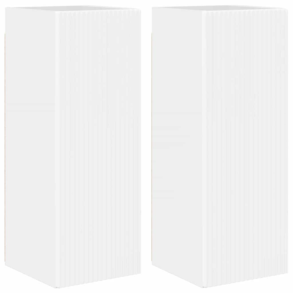 TV-Wandschrank 2 stk. Glänzend Weiß Holzwerkstoff