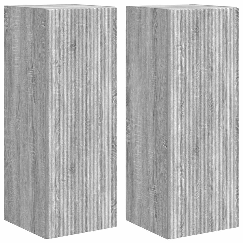 TV-Wandschrank 2 stk. Sonoma-Grau Holzwerkstoff