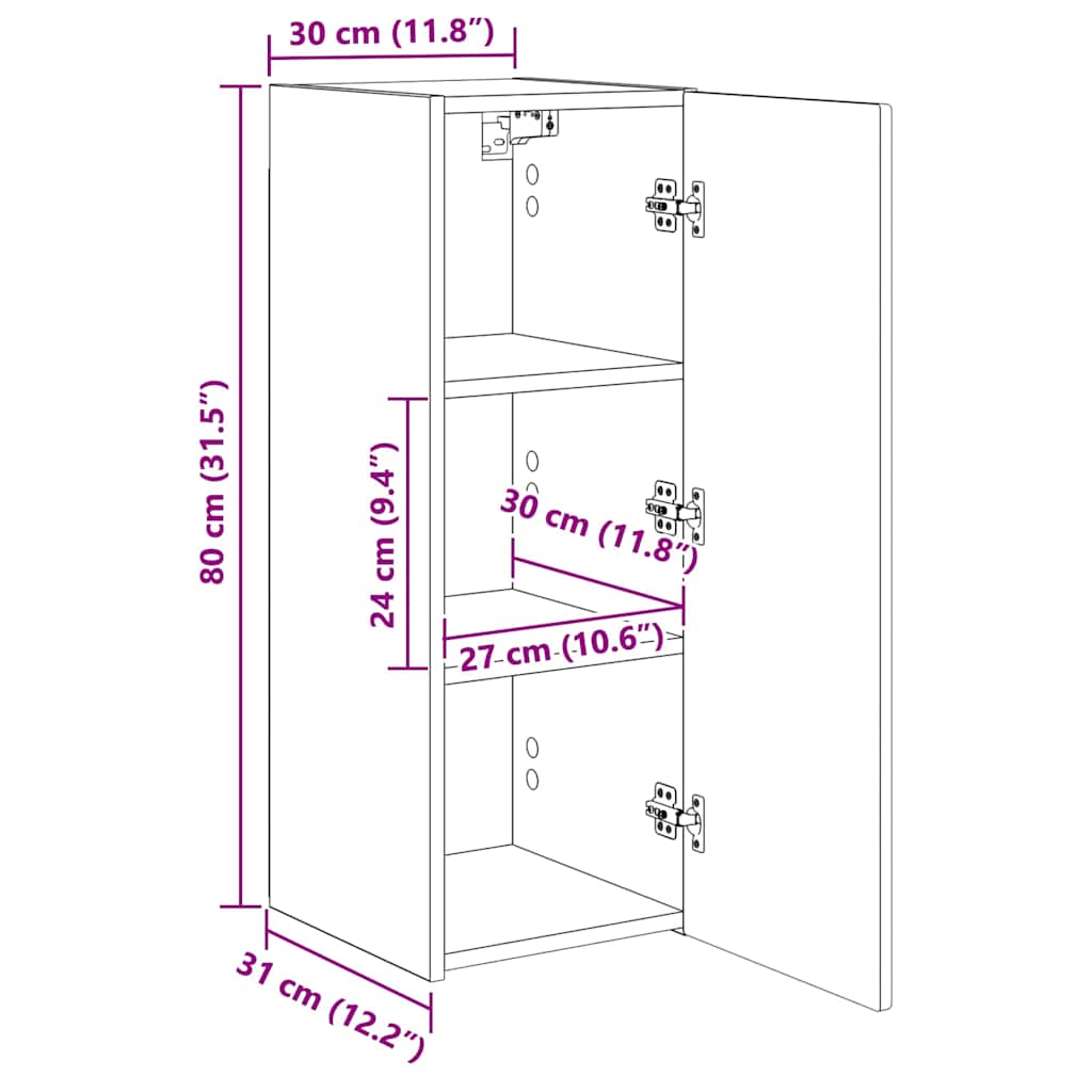TV-Wandschrank 2 stk. Sonoma-Grau Holzwerkstoff