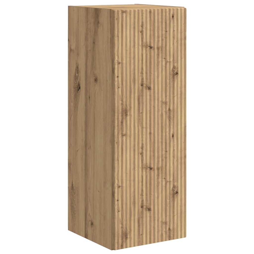 TV-Wandschrank 2 stk. Kunsthandwerk Eiche Holzwerkstoff