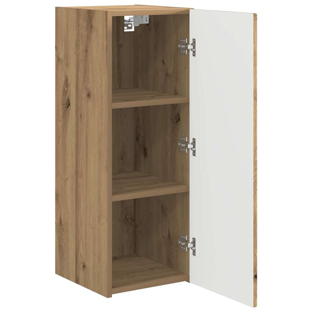 TV-Wandschrank 2 stk. Kunsthandwerk Eiche Holzwerkstoff