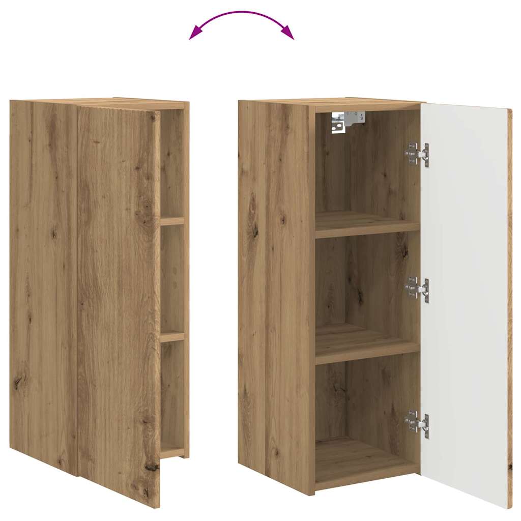 TV-Wandschrank 2 stk. Kunsthandwerk Eiche Holzwerkstoff