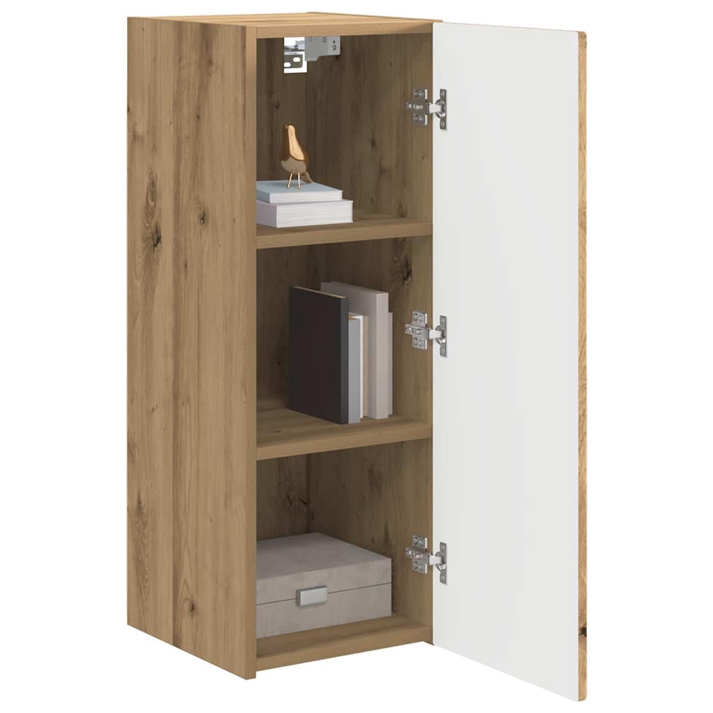 TV-Wandschrank 2 stk. Kunsthandwerk Eiche Holzwerkstoff