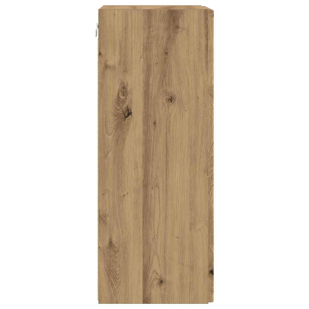 TV-Wandschrank 2 stk. Kunsthandwerk Eiche Holzwerkstoff