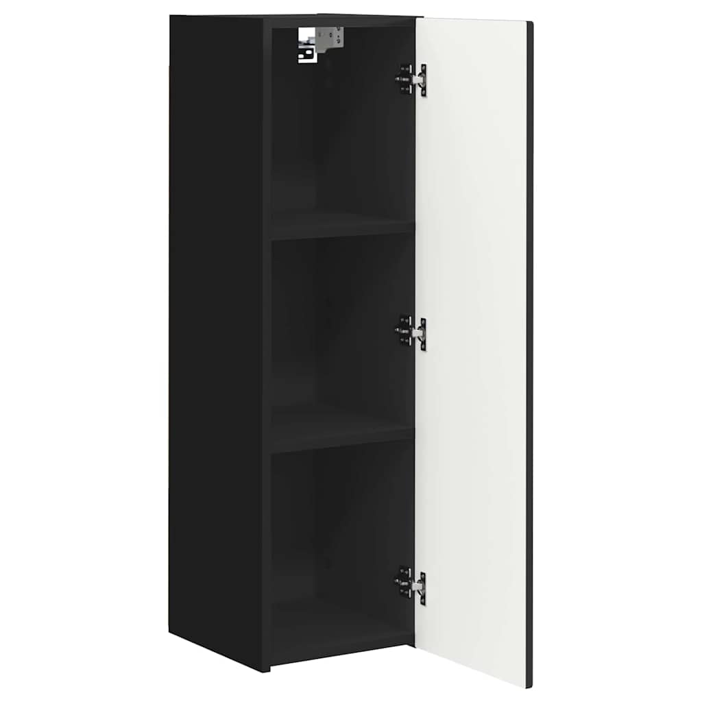 TV-Wandschrank 2 stk. Schwarz Holzwerkstoff