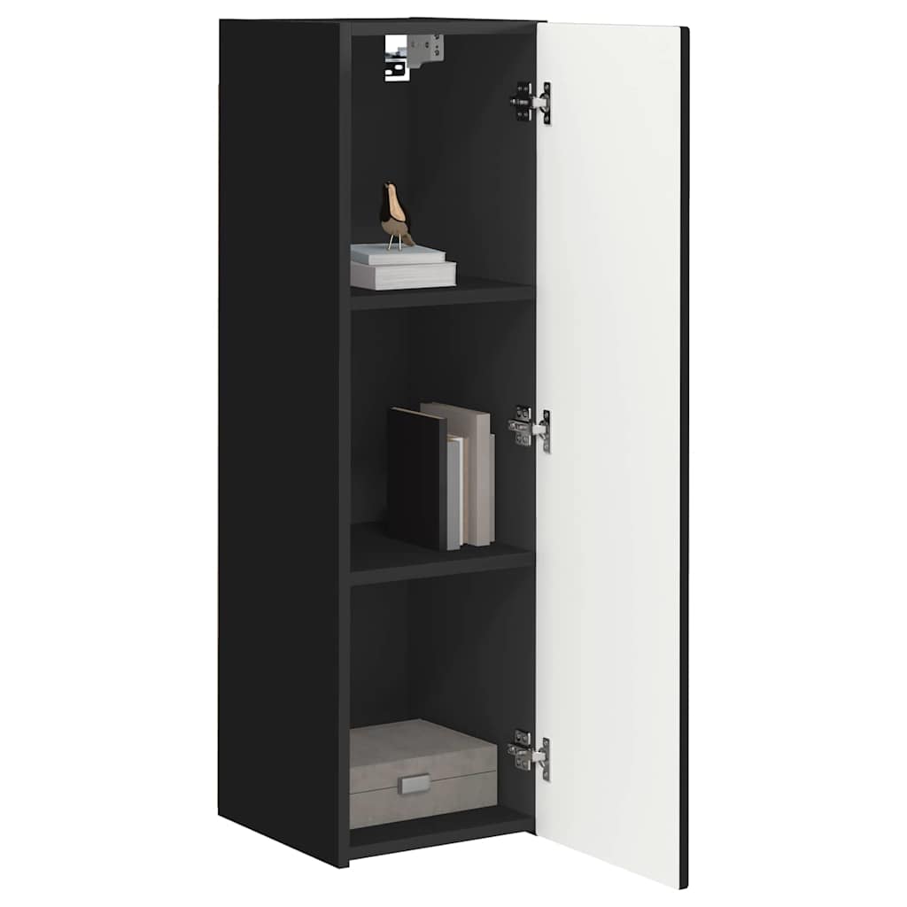 TV-Wandschrank 2 stk. Schwarz Holzwerkstoff