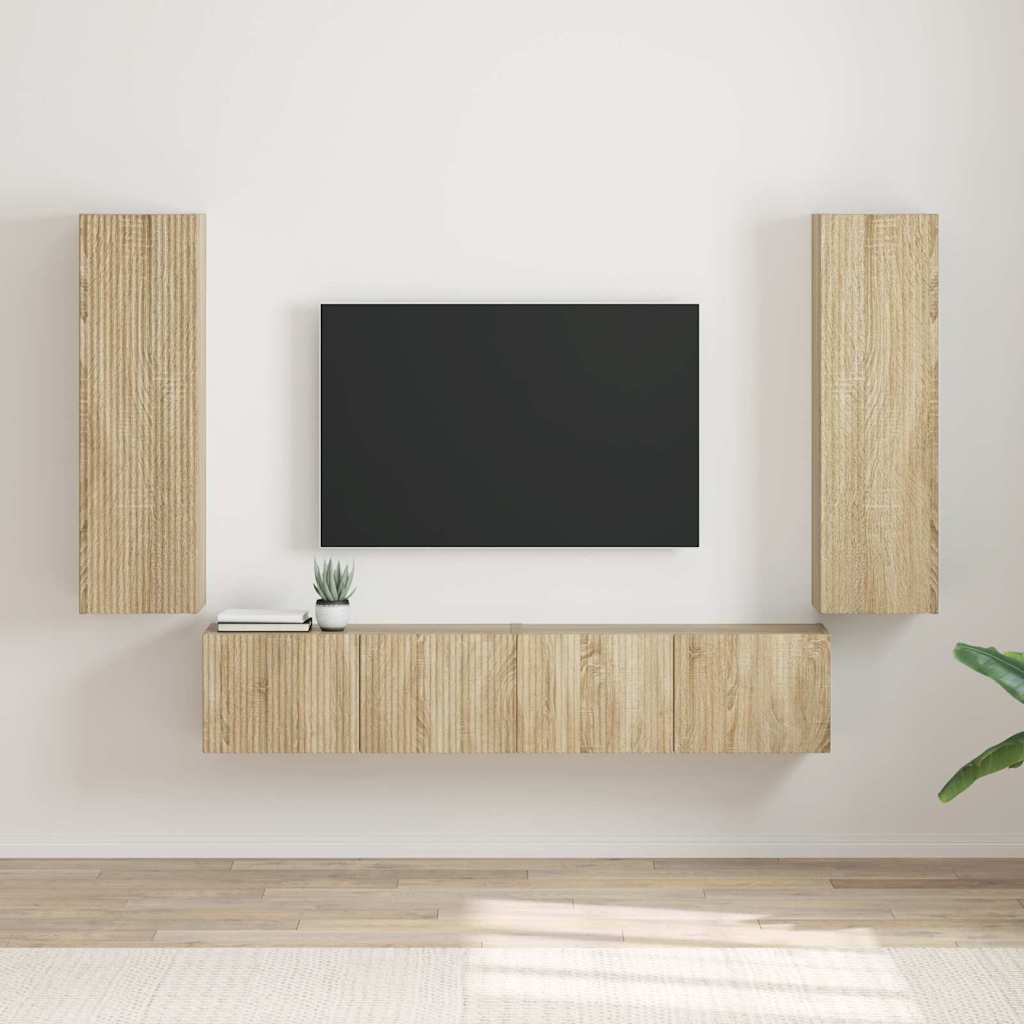 TV-Wandschrank 2 stk. Sonoma Holzwerkstoff