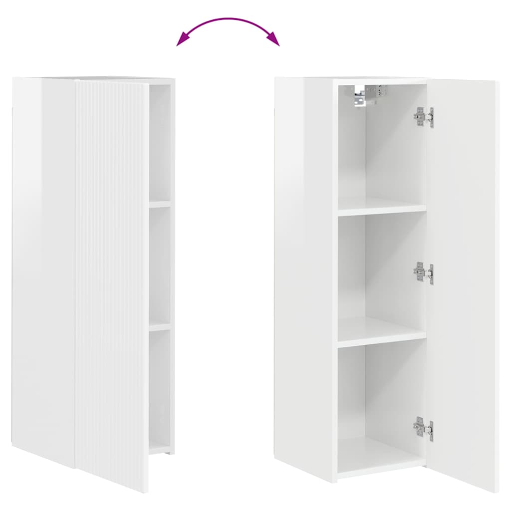 TV-Wandschrank 2 stk. Glänzend Weiß Holzwerkstoff