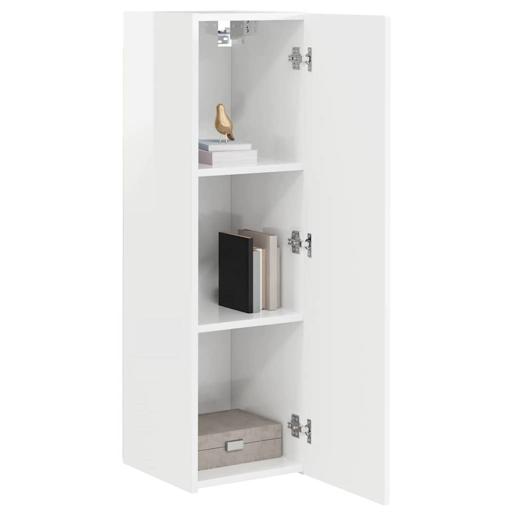 TV-Wandschrank 2 stk. Glänzend Weiß Holzwerkstoff