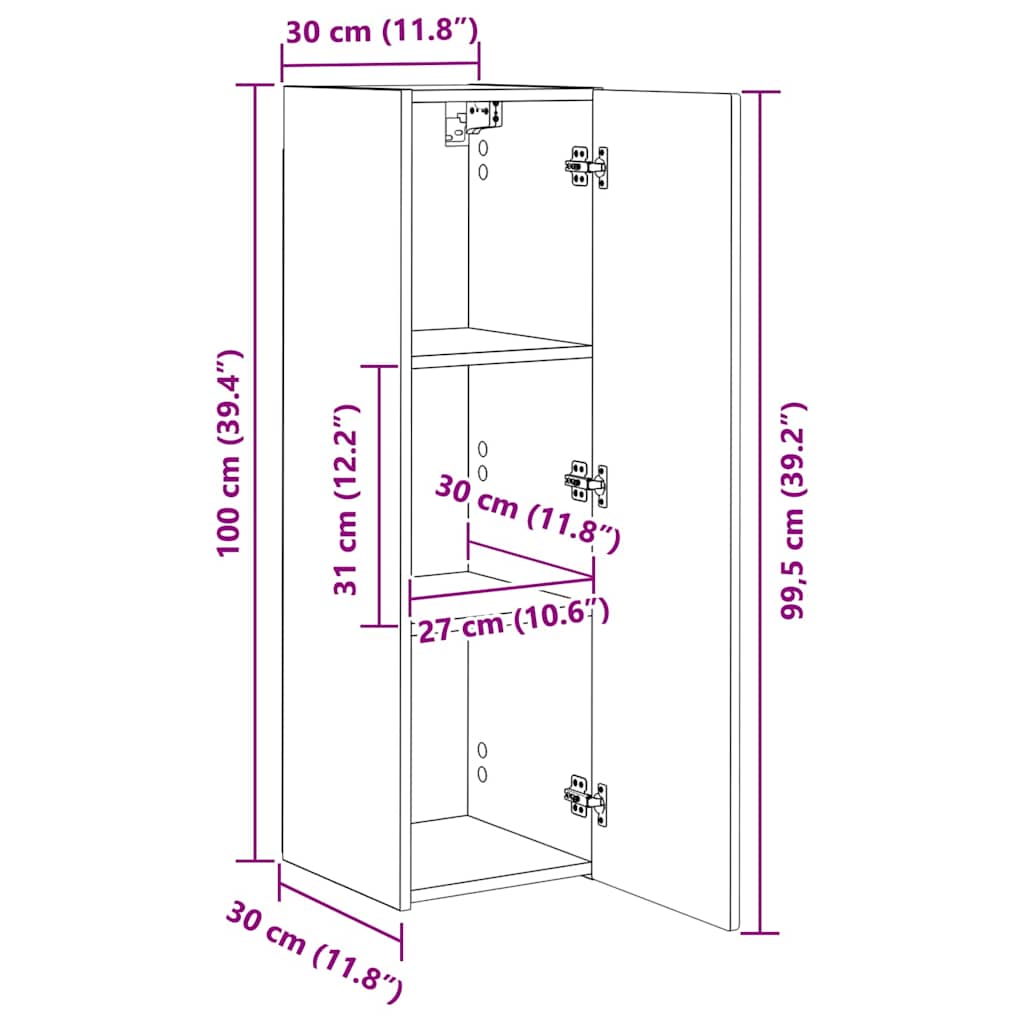 TV-Wandschrank 2 stk. Sonoma-Grau Holzwerkstoff
