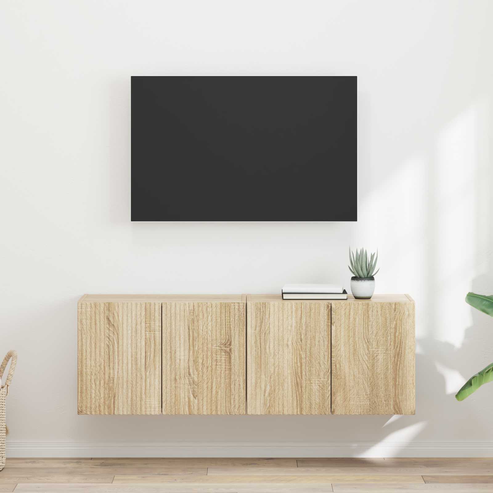 TV-Wandschrank 2 stk. Sonoma-Eiche Holzwerkstoff