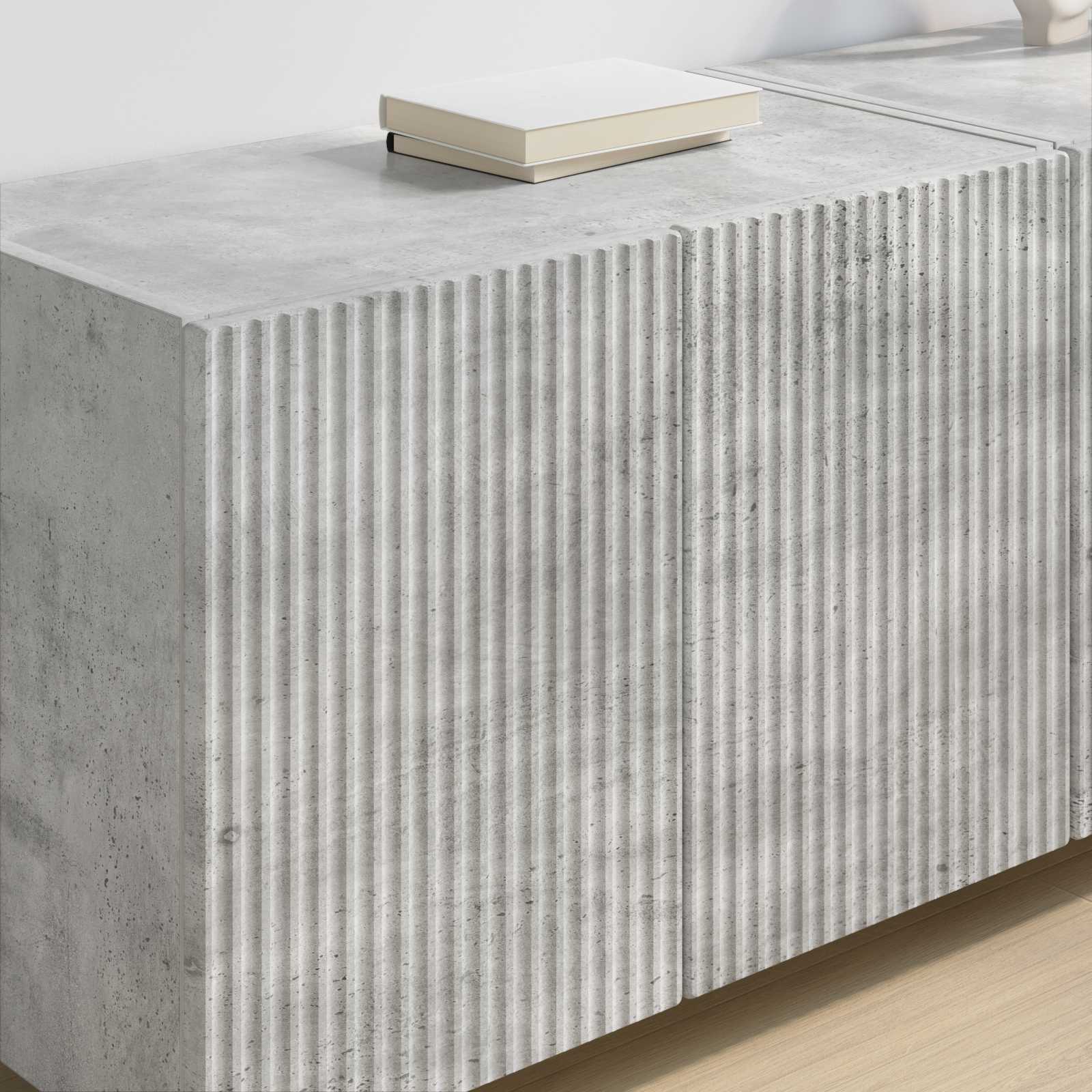 TV-Wandschrank 2 stk. Betongrau Holzwerkstoff