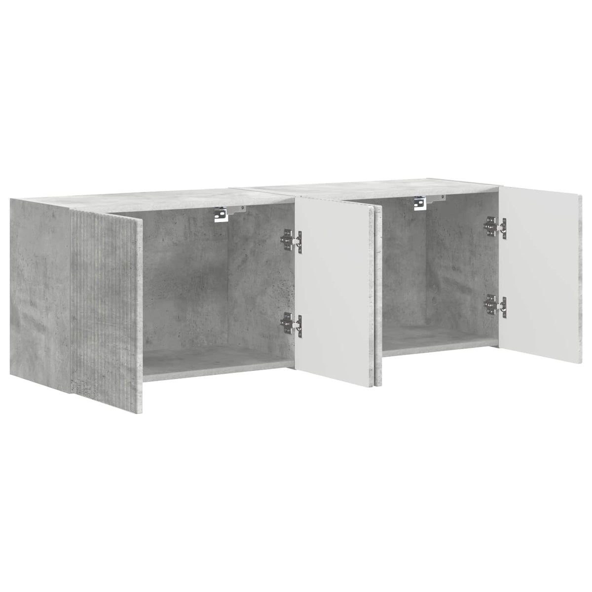 TV-Wandschrank 2 stk. Betongrau Holzwerkstoff