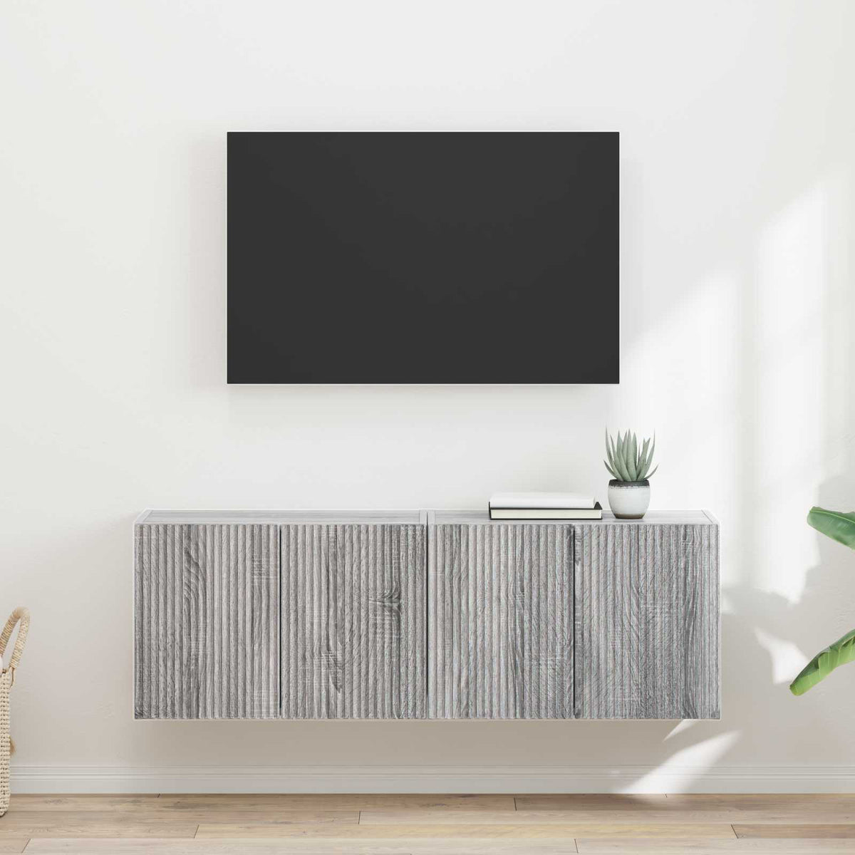 TV-Wandschrank 2 stk. Sonoma-Grau Holzwerkstoff
