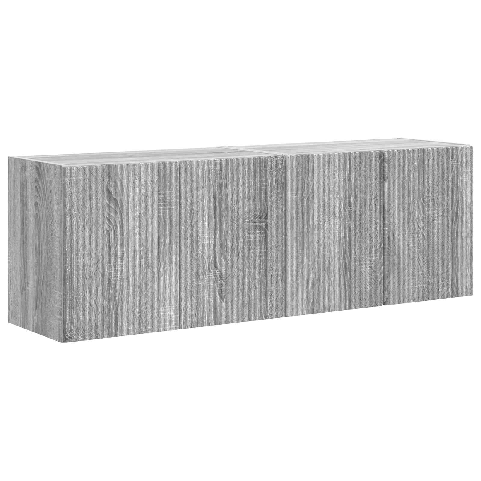 TV-Wandschrank 2 stk. Sonoma-Grau Holzwerkstoff