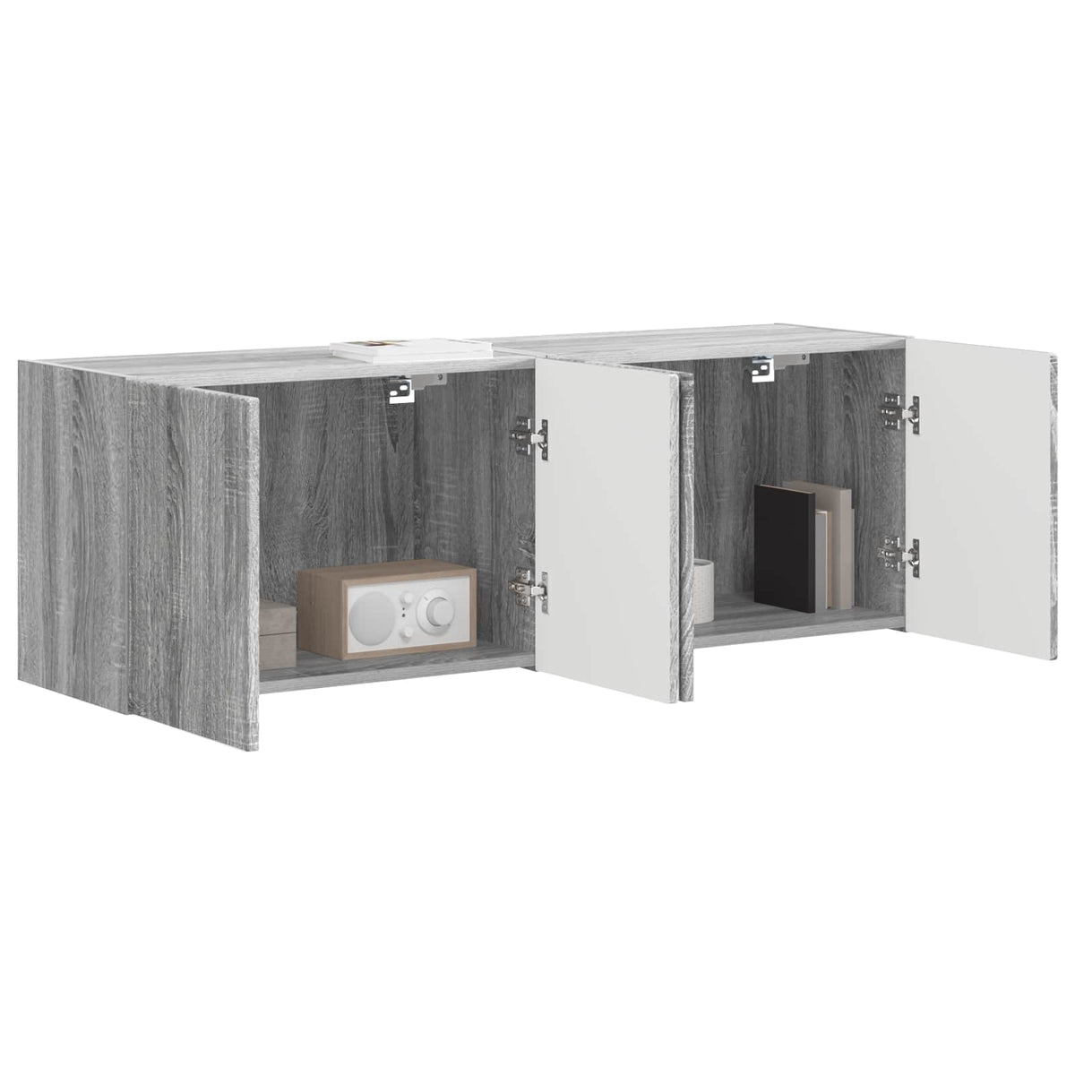 TV-Wandschrank 2 stk. Sonoma-Grau Holzwerkstoff