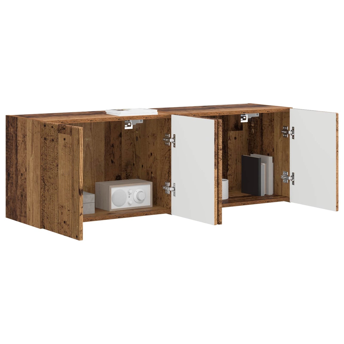 TV-Wandschrank 2 stk. Altholz Holzwerkstoff