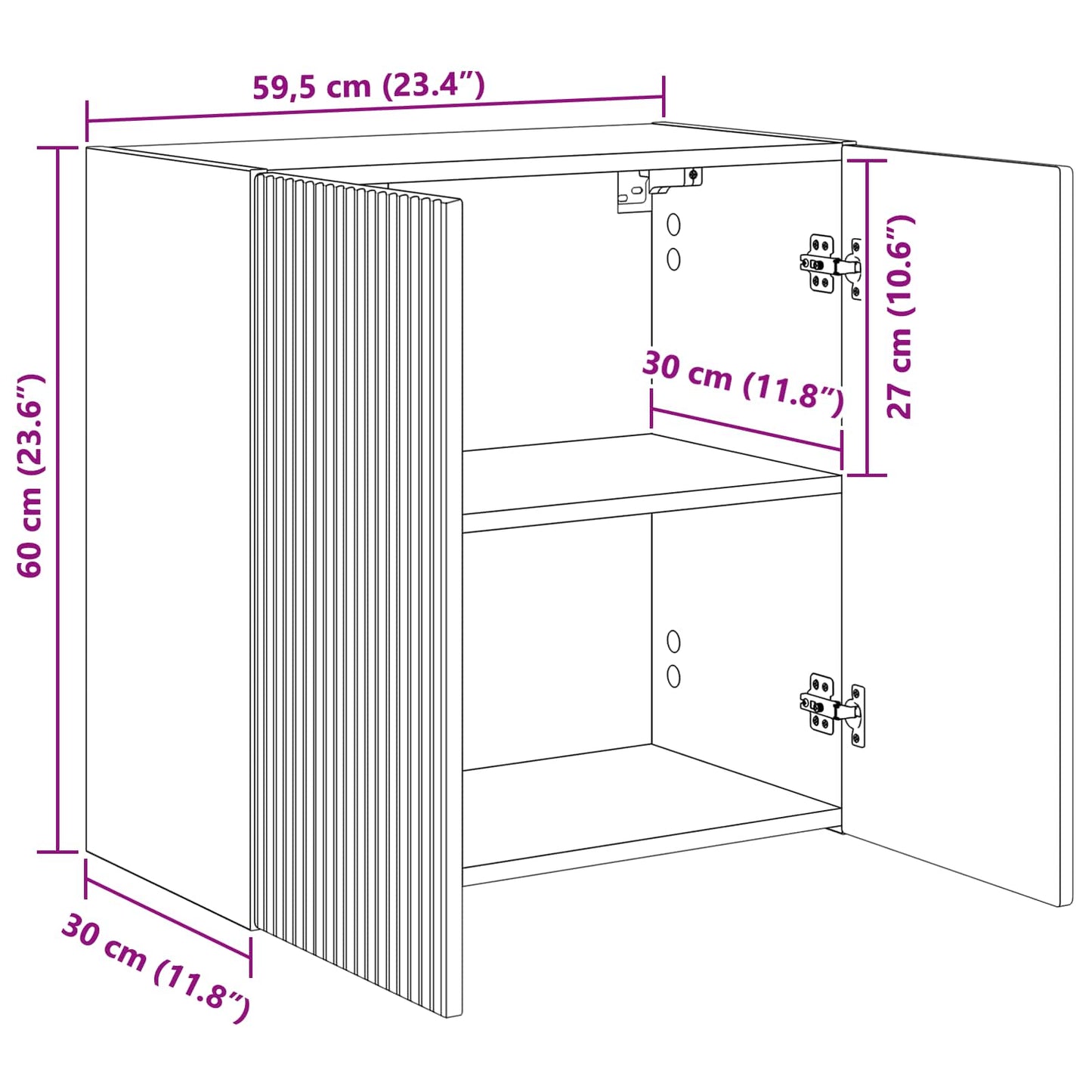 TV-Wandschrank 59,5 x 31 x 60 cm Artisan-Eiche Holzwerkstoff