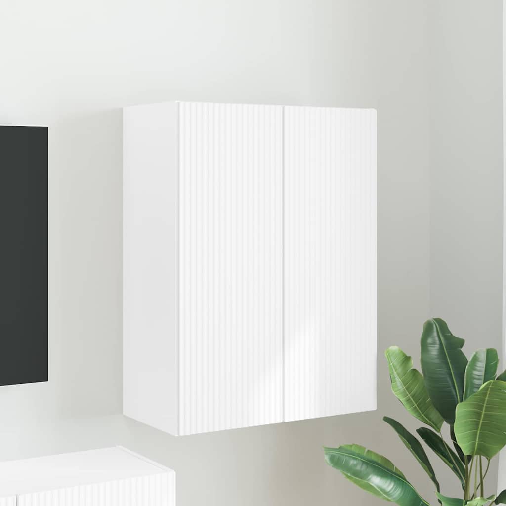 TV-Wandschrank 59,5 x 31 x 80 cm Weiß Holzwerkstoff