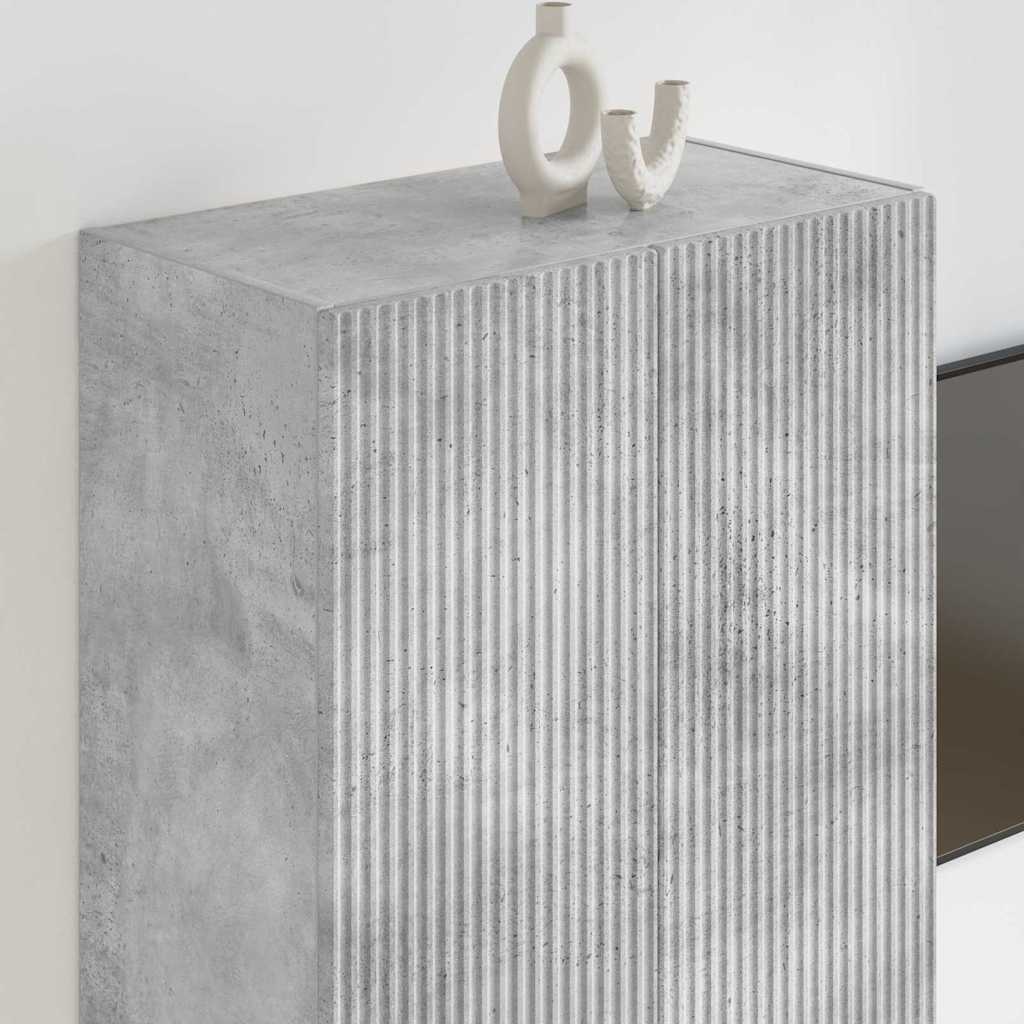 TV-Wandschrank 59,5 x 31 x 80 cm Betongrau Holzwerkstoff