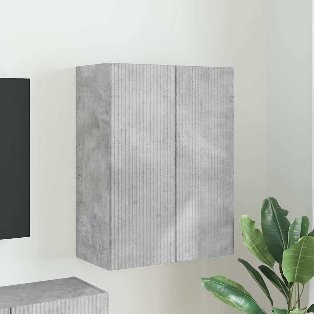 TV-Wandschrank 59,5 x 31 x 80 cm Betongrau Holzwerkstoff