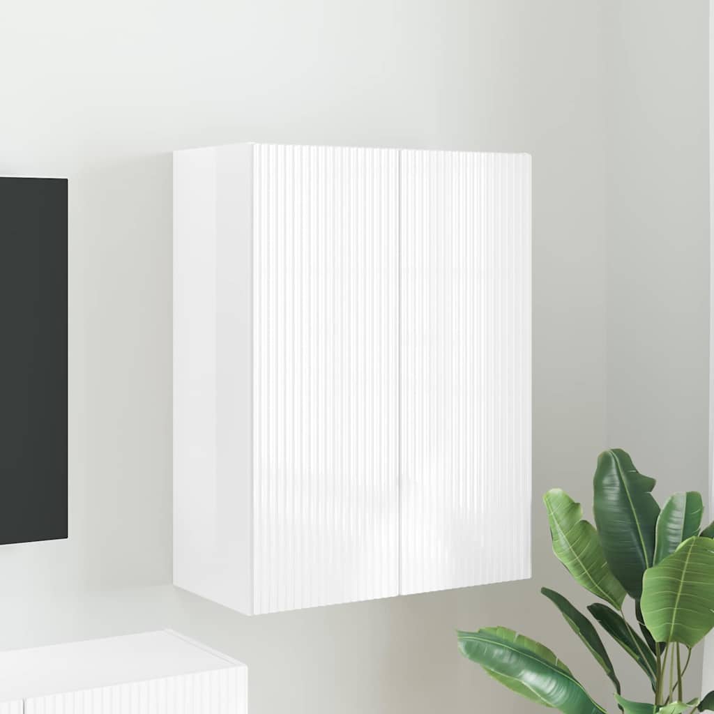 TV-Wandschrank 59,5 x 31 x 80 cm Hochglanz Weiß Holzwerkstoff