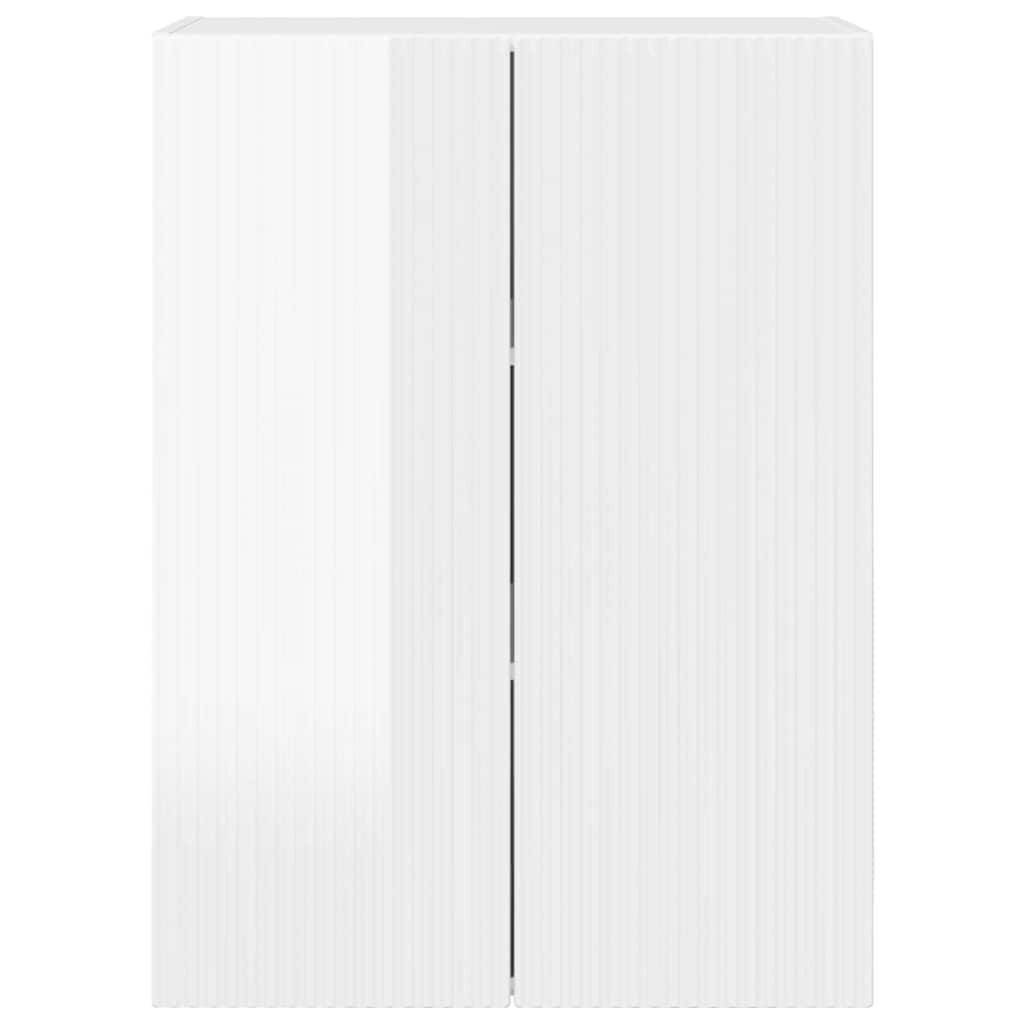 TV-Wandschrank 59,5 x 31 x 80 cm Hochglanz Weiß Holzwerkstoff