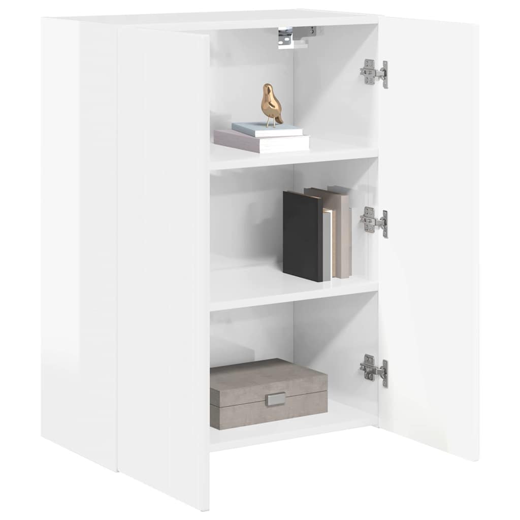 TV-Wandschrank 59,5 x 31 x 80 cm Hochglanz Weiß Holzwerkstoff