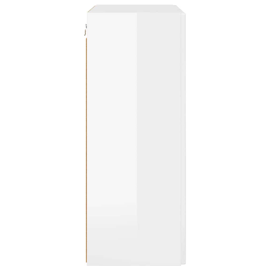 TV-Wandschrank 59,5 x 31 x 80 cm Hochglanz Weiß Holzwerkstoff