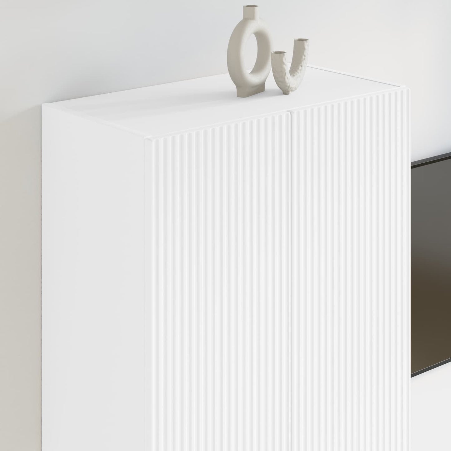 TV-Wandschrank 59,5 x 31 x 100 cm Weiß Holzwerkstoff