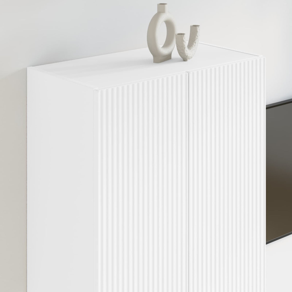 TV-Wandschrank 59,5 x 31 x 100 cm Weiß Holzwerkstoff