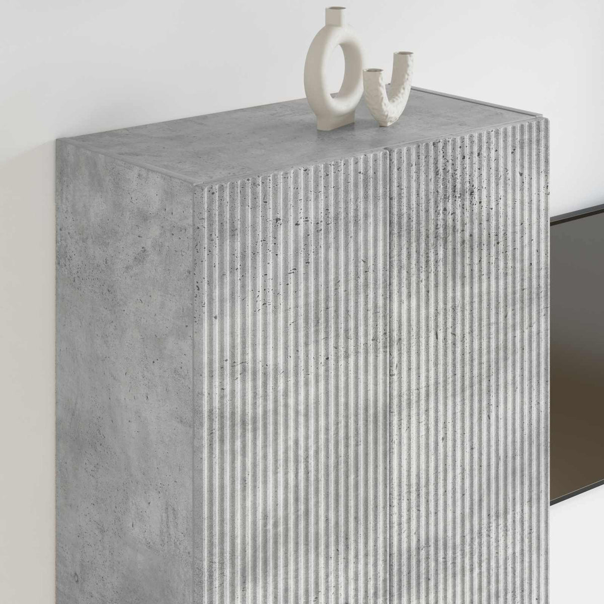 TV-Wandschrank 59,5 x 31 x 100 cm Betongrau Holzwerkstoff