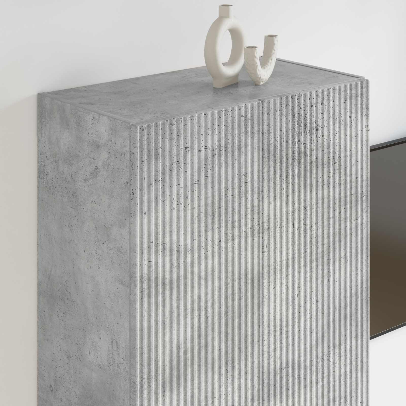 TV-Wandschrank 59,5 x 31 x 100 cm Betongrau Holzwerkstoff