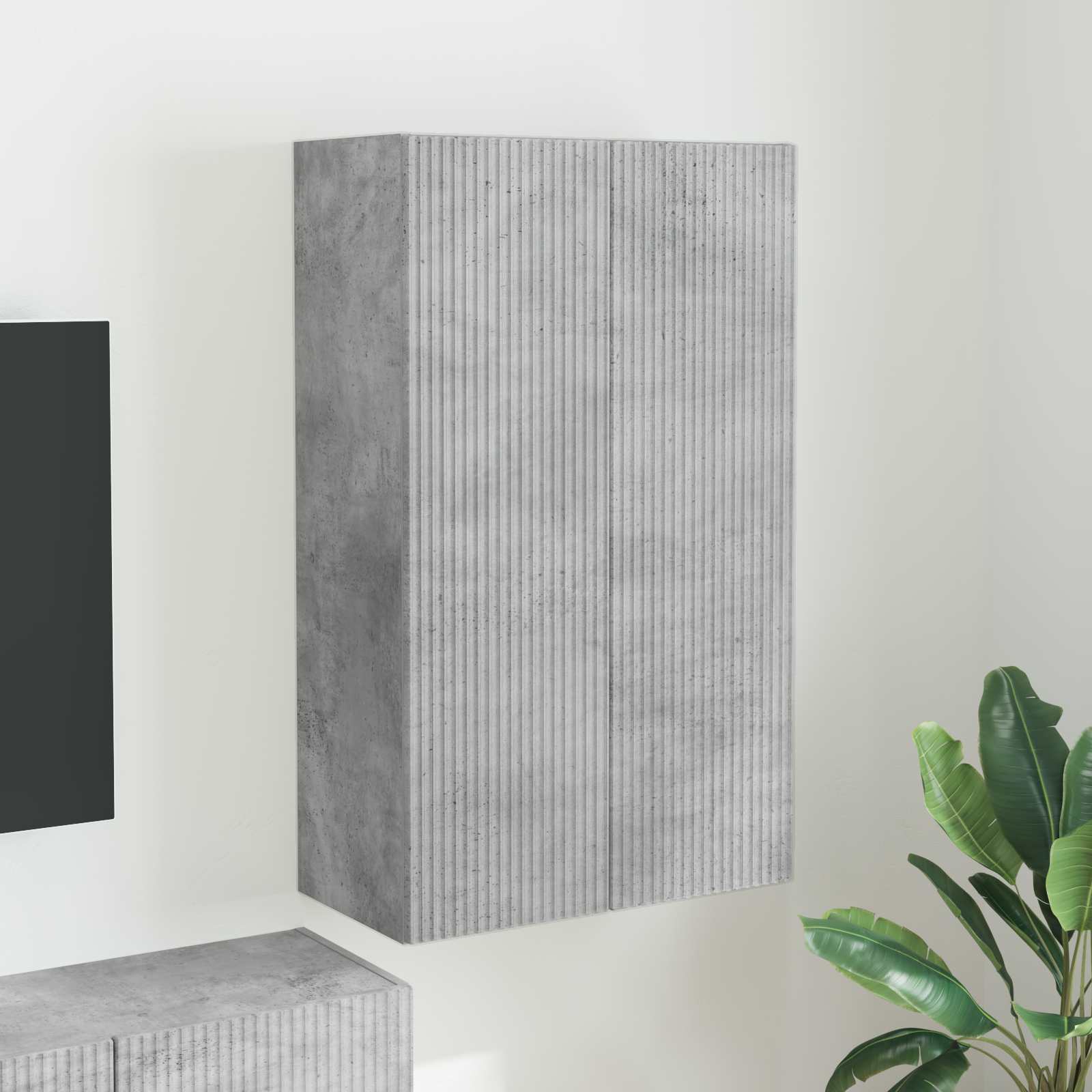 TV-Wandschrank 59,5 x 31 x 100 cm Betongrau Holzwerkstoff