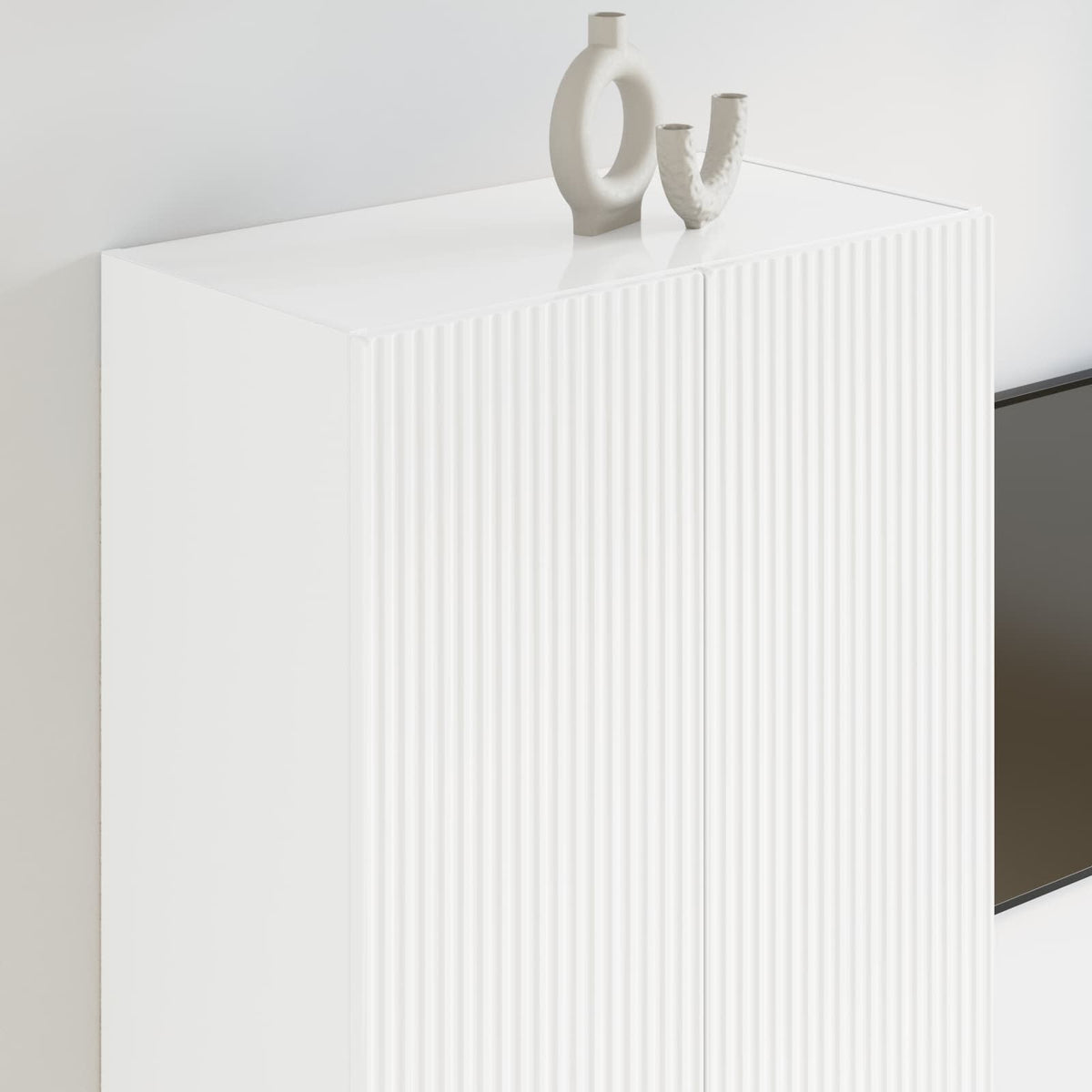 TV-Wandschrank 59,5 x 31 x 100 cm Hochglanz Weiß Holzwerkstoff