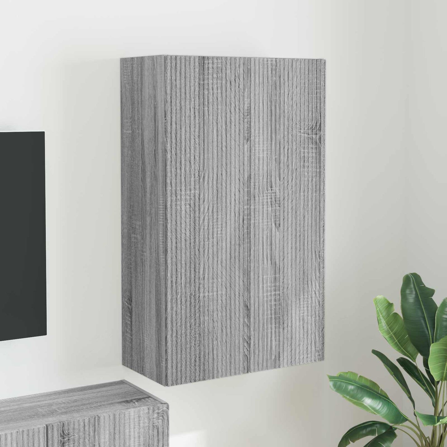 TV-Wandschrank 59,5 x 31 x 100 cm Sonoma-Grau Holzwerkstoff
