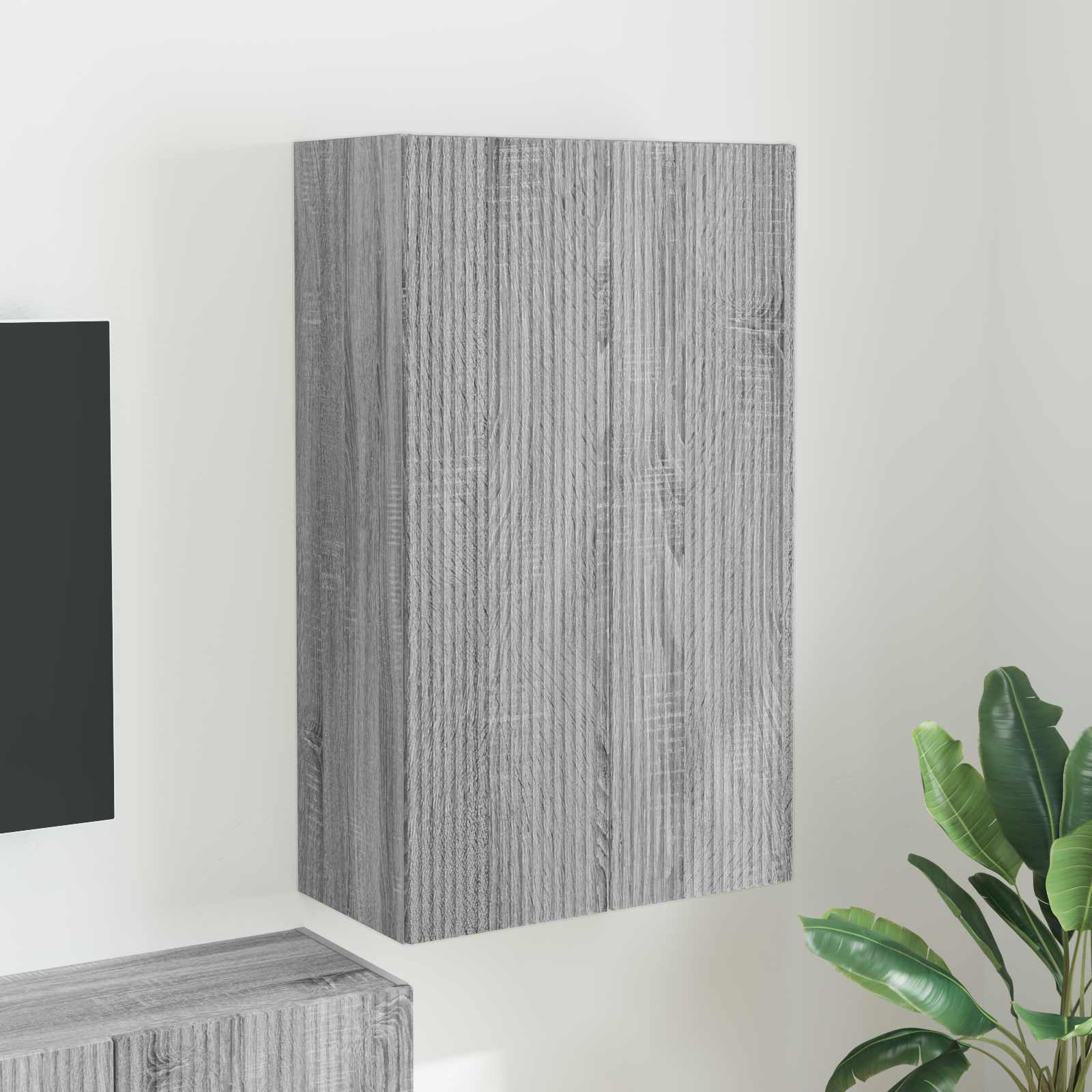 TV-Wandschrank 59,5 x 31 x 100 cm Sonoma-Grau Holzwerkstoff