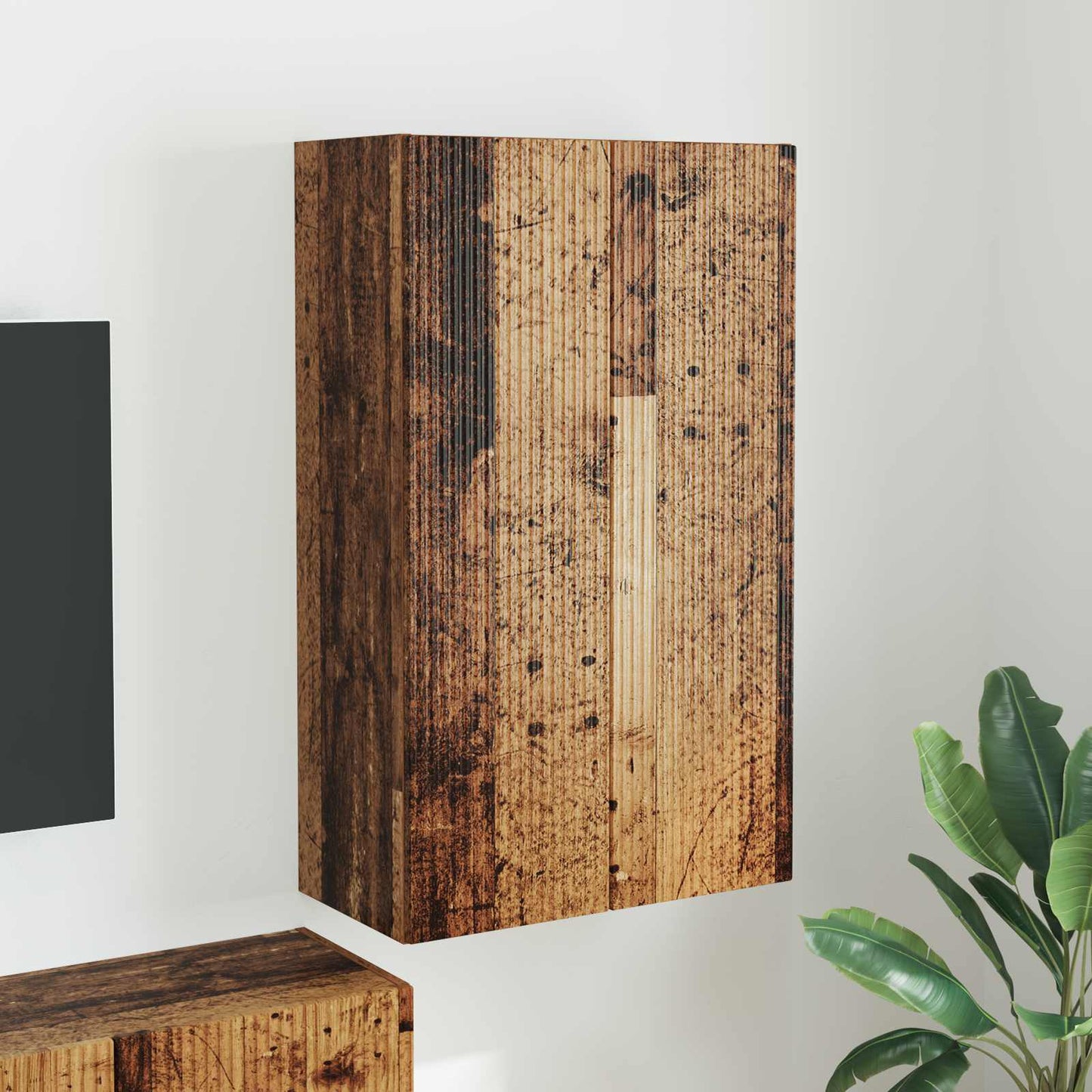 TV-Wandschrank 59,5 x 31 x 100 cm Altholz Holzwerkstoff