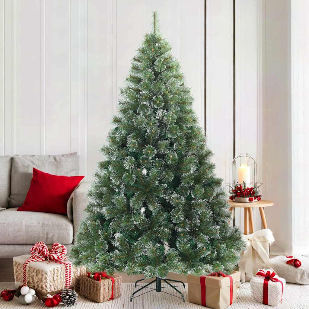 Künstlicher Scharnier-Weihnachtsbaum schneebedeckt Grün 180 cm