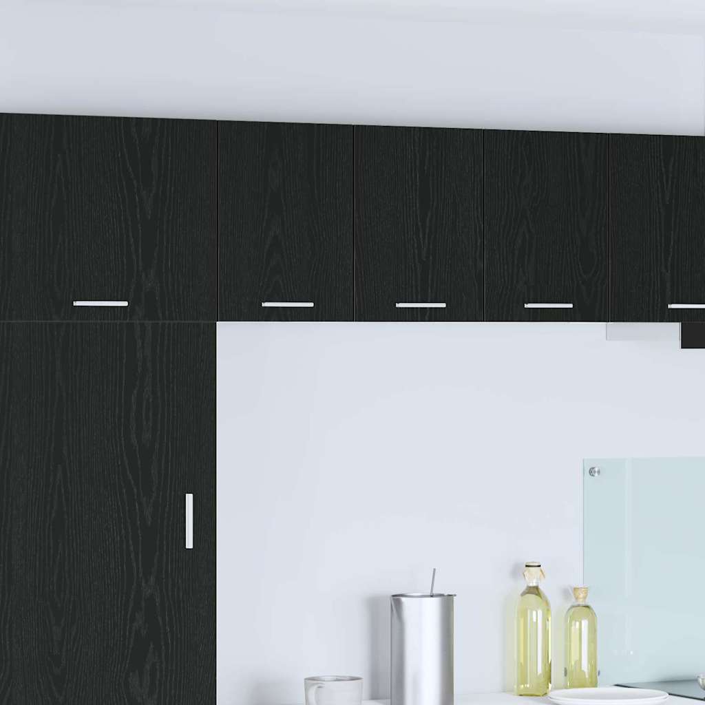 Hängeschrank Schwarze Eiche und Weiß 30 x 31 x 40 cm