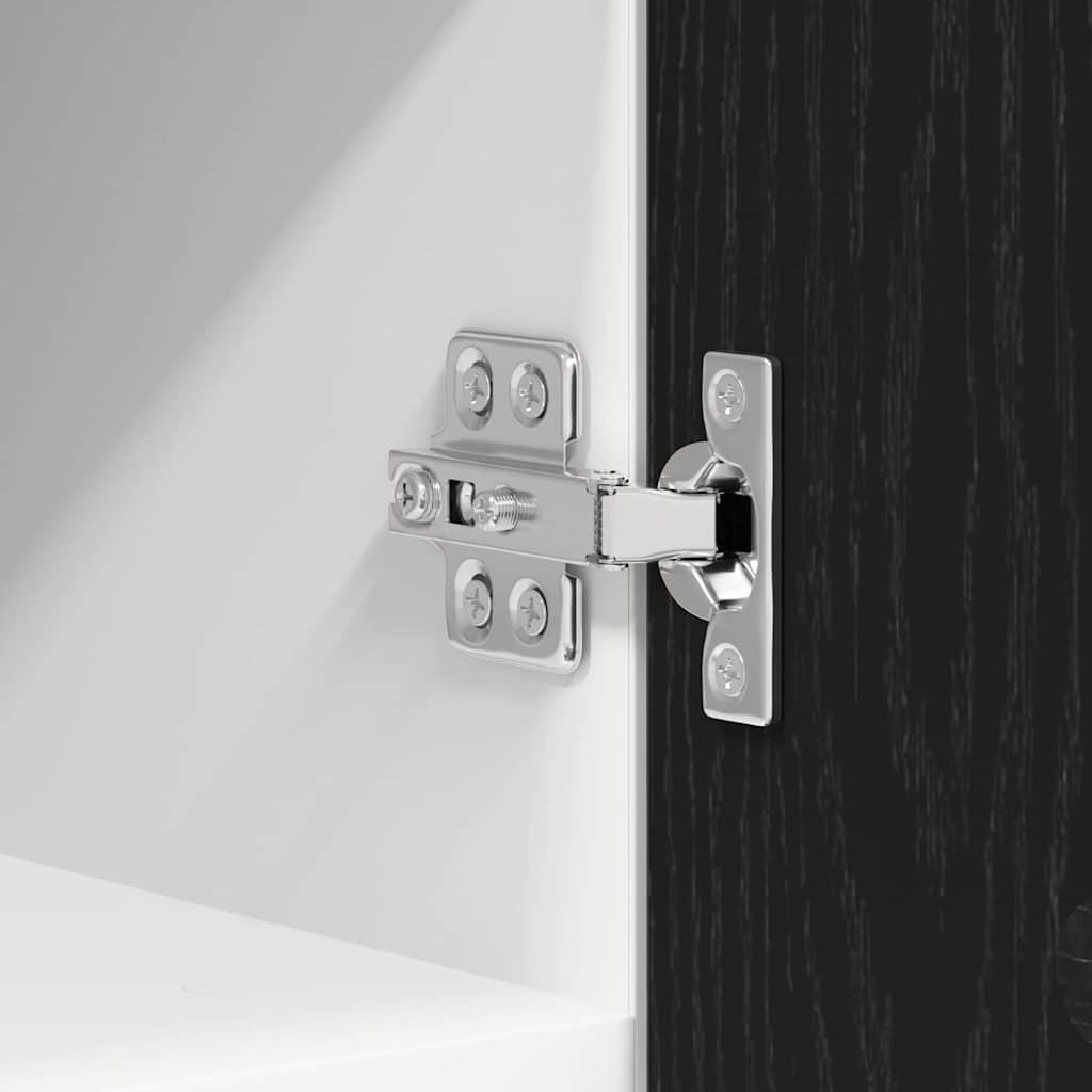 Hängeschrank 2 stk. Schwarze Eiche und Weiß Holzwerkstoff
