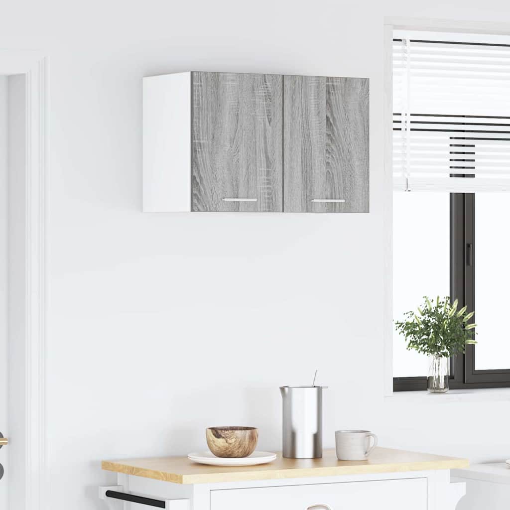 Hängeschrank Grau Sonoma und Weiß 30 x 31 x 40 cm Holzwerkstoff