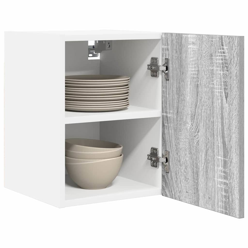 Hängeschrank Grau Sonoma und Weiß 30 x 31 x 40 cm Holzwerkstoff