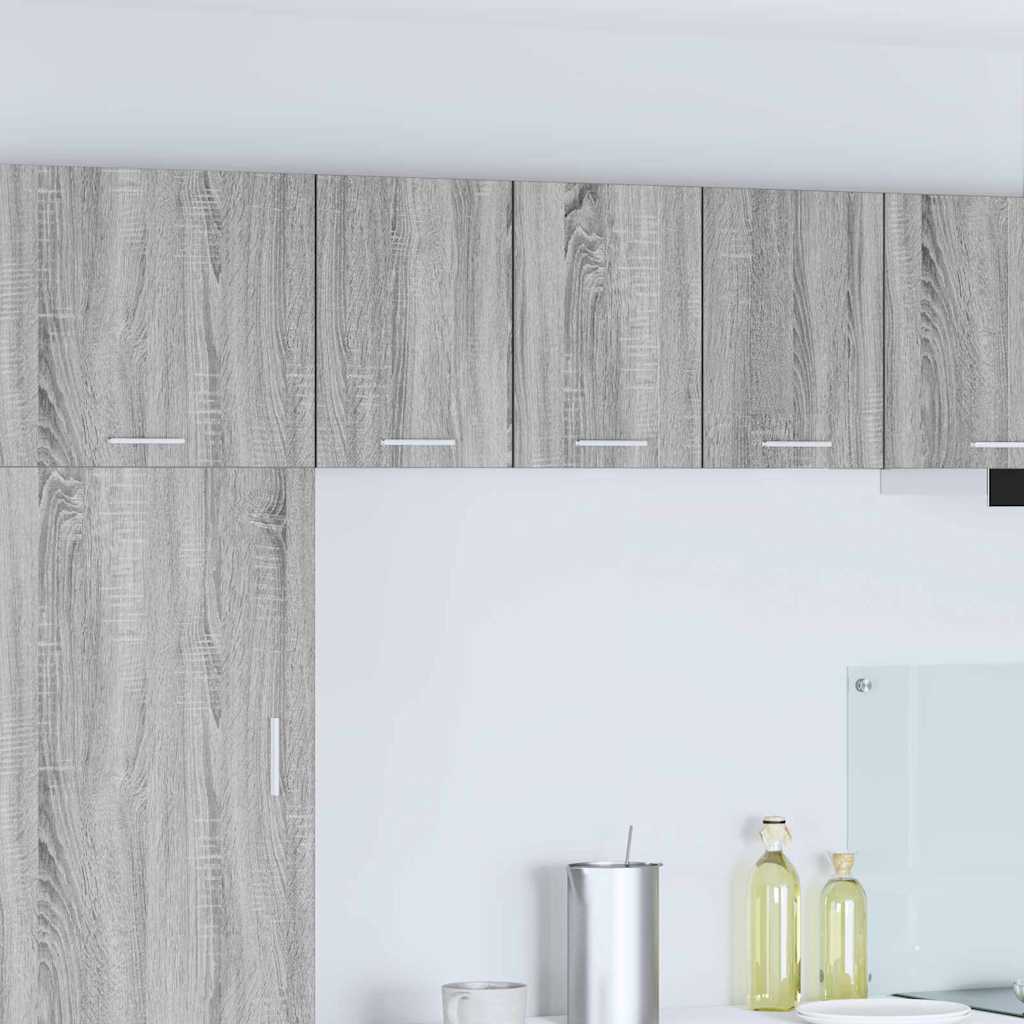 Hängeschrank 2 stk. Grau Sonoma und Weiß Holzwerkstoff