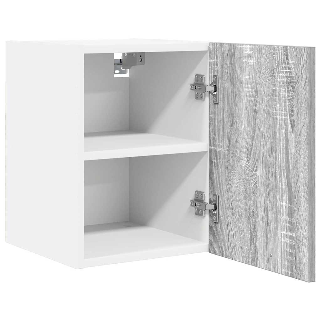 Hängeschrank 2 stk. Grau Sonoma und Weiß Holzwerkstoff