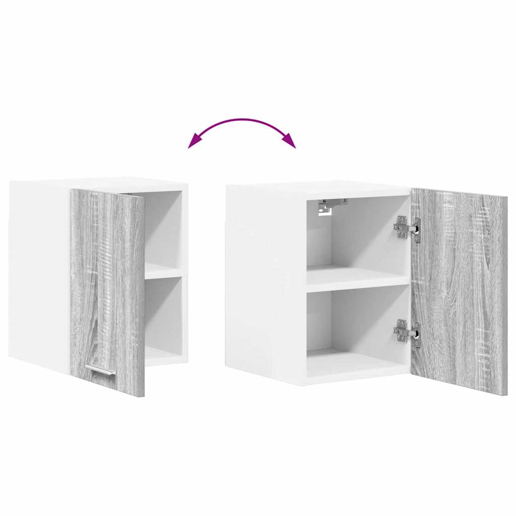 Hängeschrank 2 stk. Grau Sonoma und Weiß Holzwerkstoff