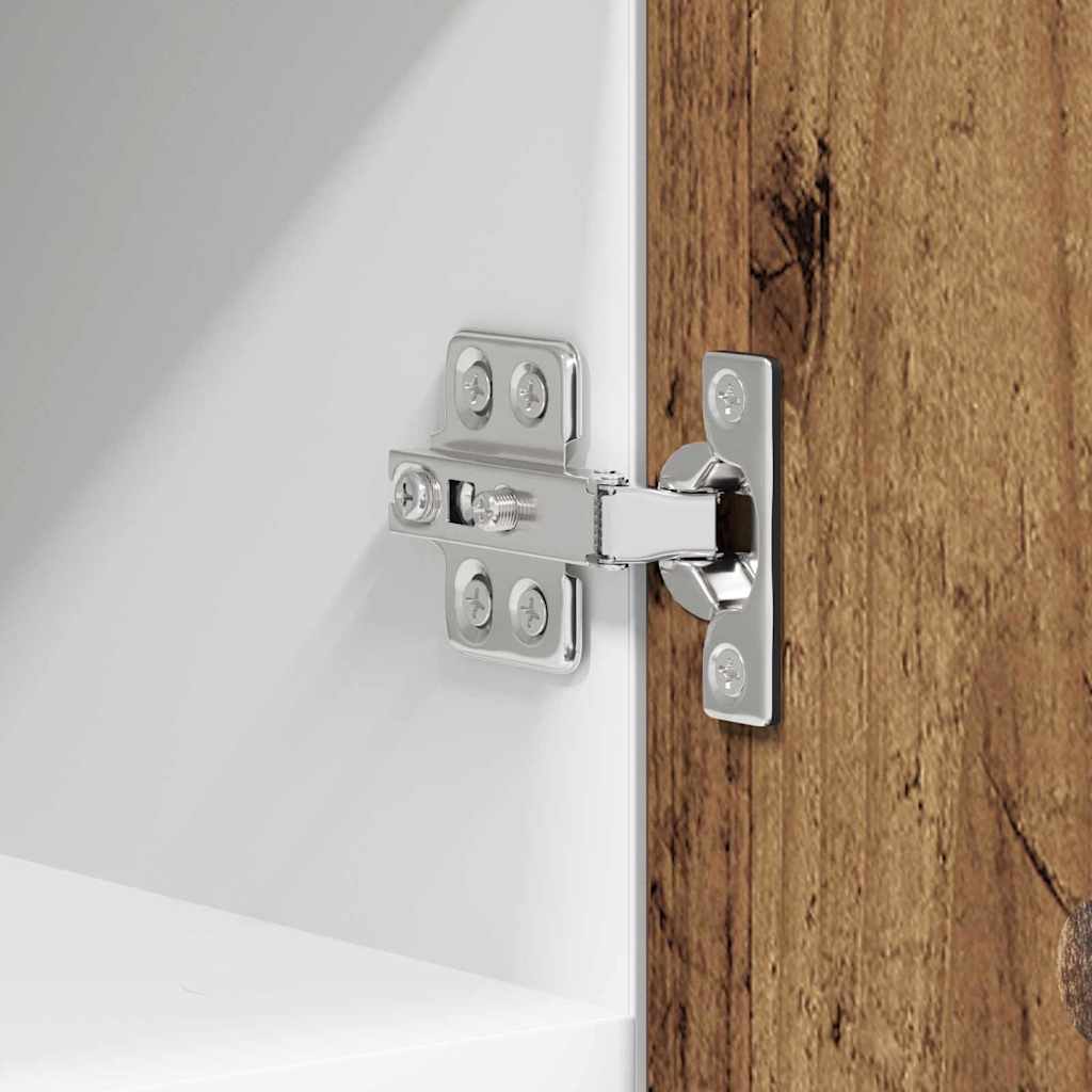 Hängeschrank mit Regal Riga Altes Holz und Weiß 30 x 31 x 40 cm