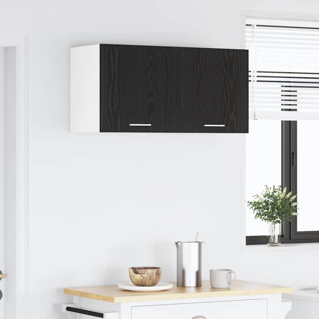 Hängeschrank Schwarze Eiche und Weiß 40 x 31 x 40 cm