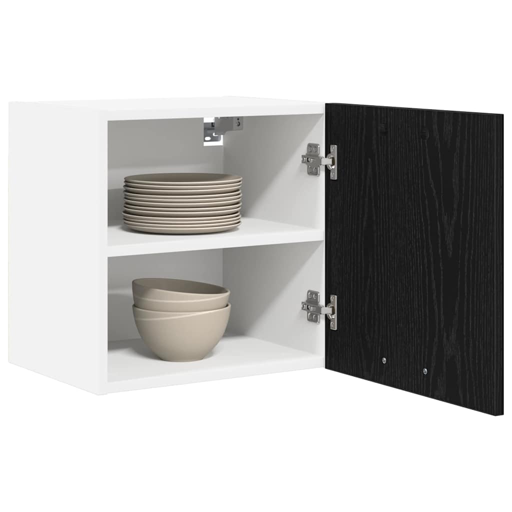 Hängeschrank Schwarze Eiche und Weiß 40 x 31 x 40 cm